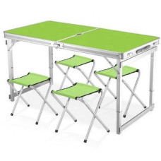 Стол для пикника усиленный 120 х 60 см с 4 стульями Folding Table